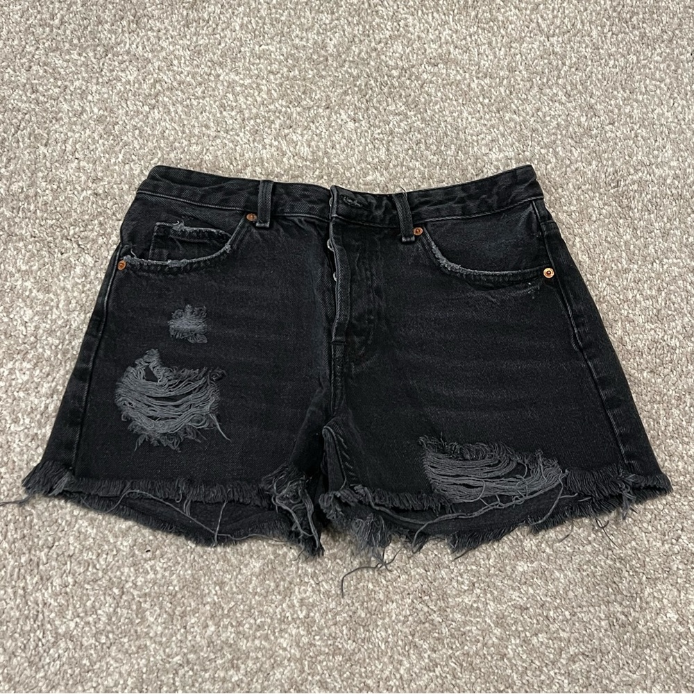Topshop black denim shorts
